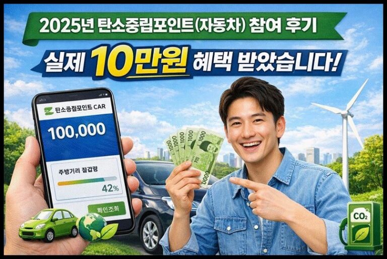 2025년 탄소중립포인트(자동차) 참여후기로 실제 10만원 혜택