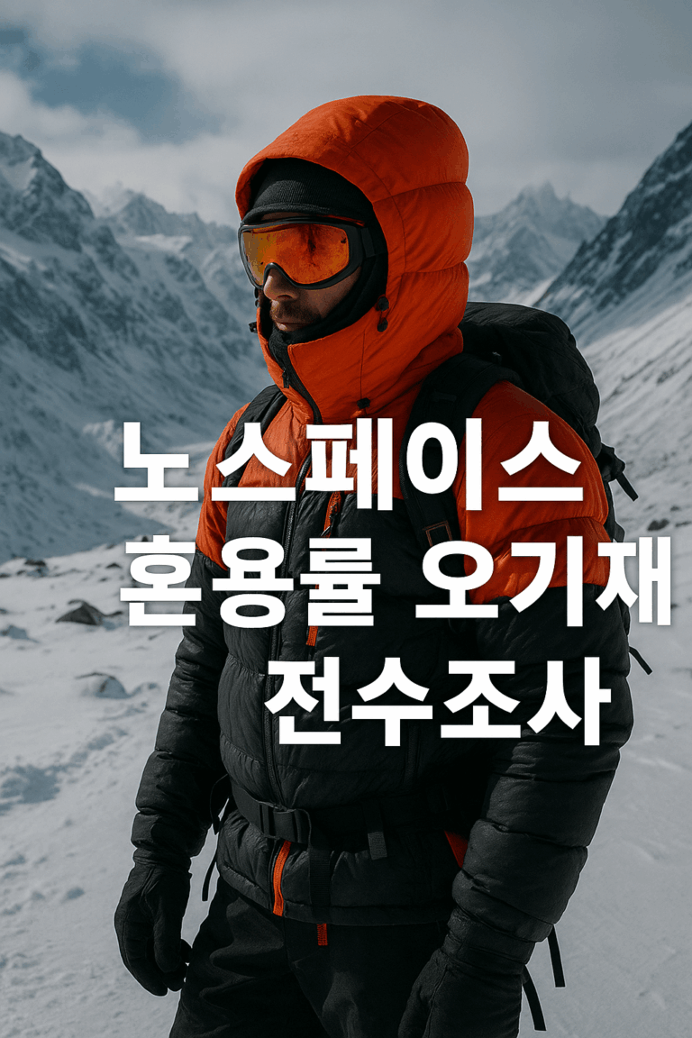 노스페이스 혼용률 오기재 전수조사