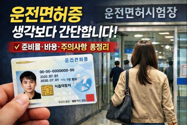 운전면허증 갱신 준비물 비용 주의사항 총정리
